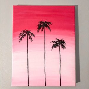 Pink Palm Tree Painting